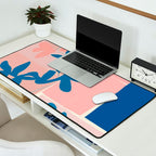 Pink Blue leaves composition Desk Mat Gallery Image 2
