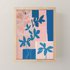 Pink Blue leaves composition Mini Art Print Gallery Image 1