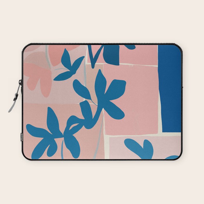 Pink Blue leaves composition Laptop Sleeve Gallery Image 1