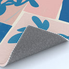 Pink Blue leaves composition Rug Gallery Image 4