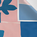 Pink Blue leaves composition Wall Tapestry Gallery Image 3