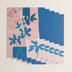 Pink Blue leaves composition Wrapping Paper Gallery Image 3