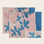 Pink Blue leaves composition Placemat Gallery Image 1