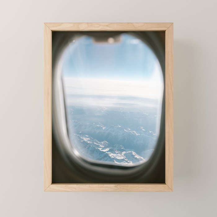 Plane window view | French alps Travel Photography Mini Art Print Gallery Image 1
