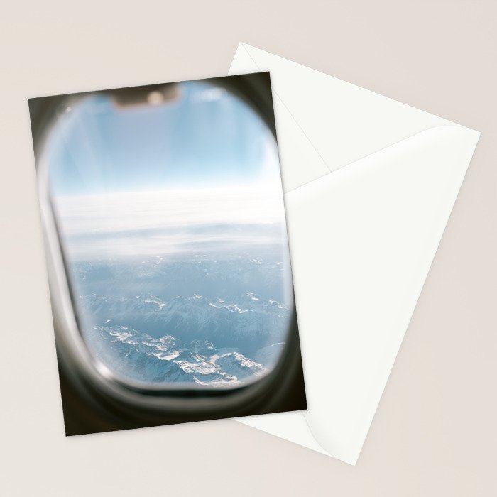 Plane window view | French alps Travel Photography Stationery Card Gallery Image 2