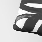 Swirl Black & White Minimalist Abstract Mid century Ink Art Dark Brush Strokes Pillow Sham Gallery Image 4