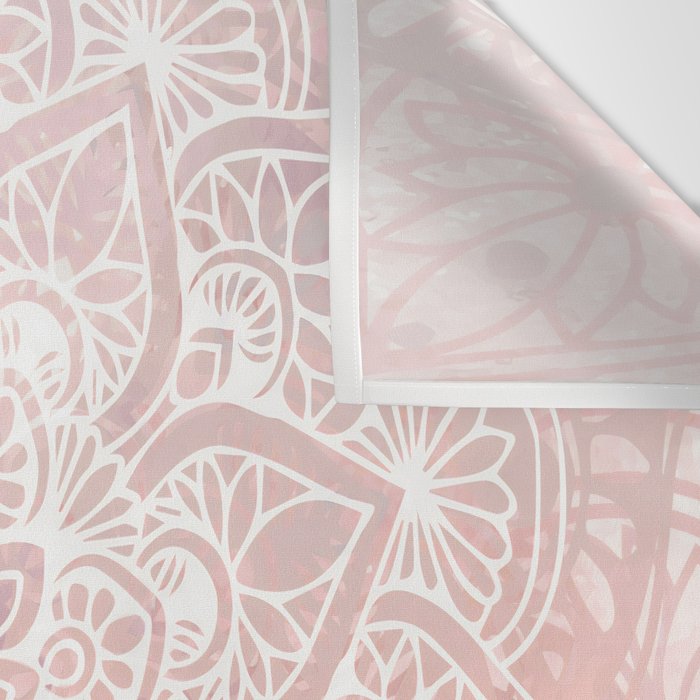 Mandala Yoga Love, Blush Pink Floral Wall Tapestry Gallery Image 3
