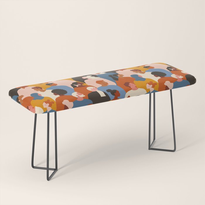 Diverse group of stylish people standing together. Bench Gallery Image 1