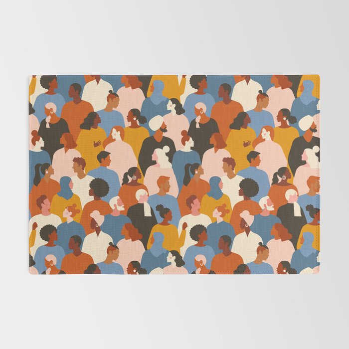 Diverse group of stylish people standing together. Rug Gallery Image 2