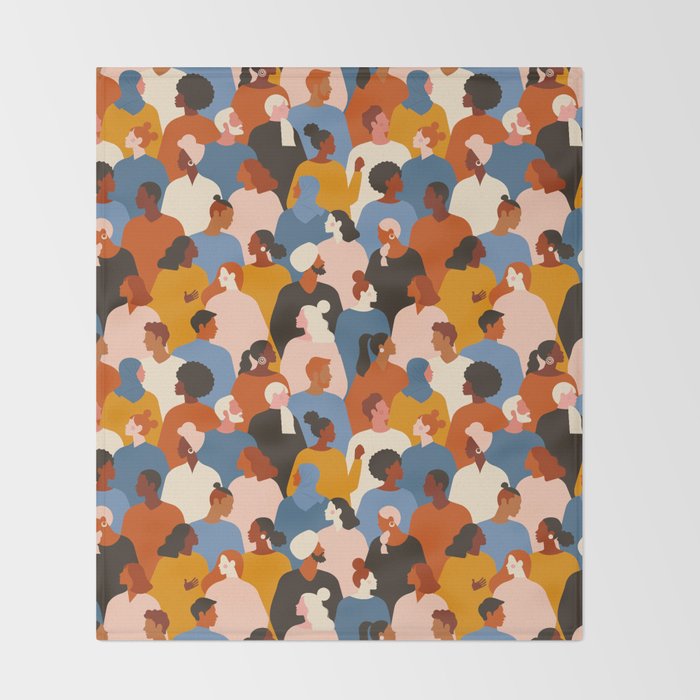 Diverse group of stylish people standing together. Throw Blanket Gallery Image 2