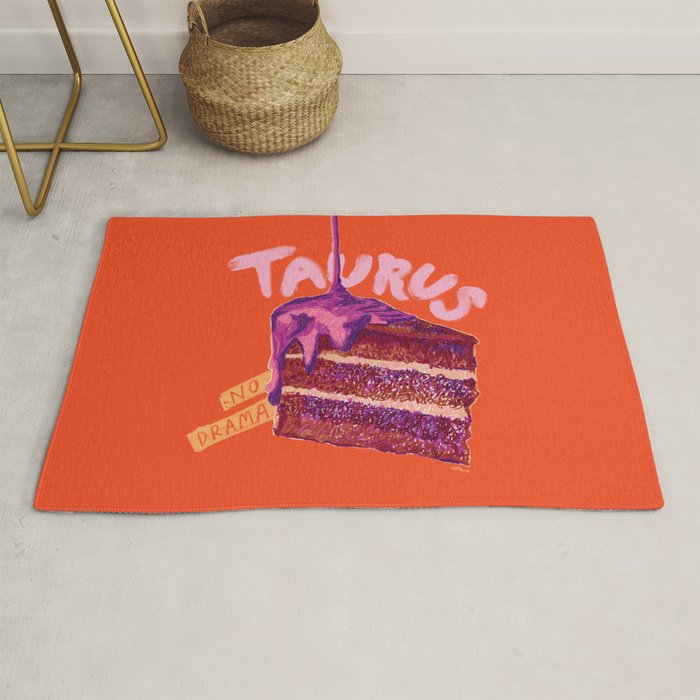 Taurus Birthday Cake in Burnt Orange Rug Gallery Image 1