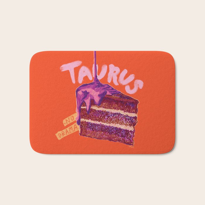 Taurus Birthday Cake in Burnt Orange Bath Mat Gallery Image 1