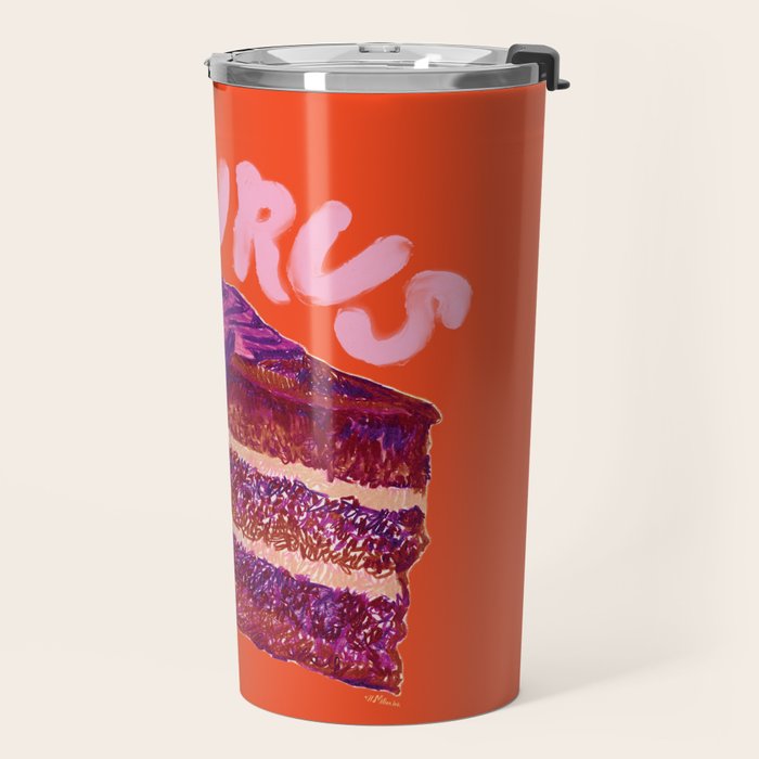 Taurus Birthday Cake in Burnt Orange Travel Mug Gallery Image 2