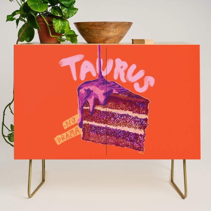 Taurus Birthday Cake in Burnt Orange Credenza Gallery Image 1