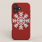 Classic Red Christmas white snowflake knit iPhone Case Gallery Image 1