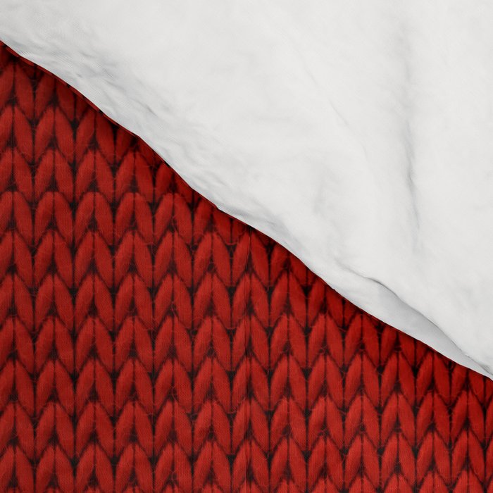 Classic Red Christmas white snowflake knit Comforter Gallery Image 4