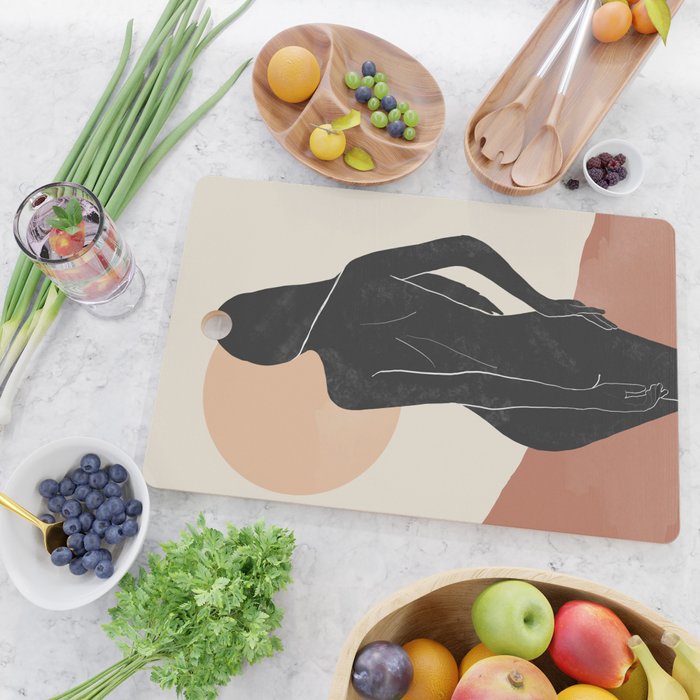 Minimal Abstract Art Nude Woman Cutting Board Gallery Image 2