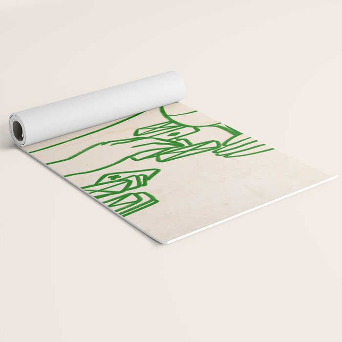 Feelin' Lucky, Beachy Sand Summer Playing cards, Nordic Coastal Line Art, Abstract Drawing Sketch Doodles Yoga Mat Gallery Image 2