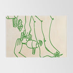 Feelin' Lucky, Beachy Sand Summer Playing cards, Nordic Coastal Line Art, Abstract Drawing Sketch Doodles Rug Gallery Image 2