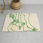 Feelin' Lucky, Beachy Sand Summer Playing cards, Nordic Coastal Line Art, Abstract Drawing Sketch Doodles Rug Gallery Image 1