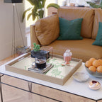 Feelin' Lucky, Beachy Sand Summer Playing cards, Nordic Coastal Line Art, Abstract Drawing Sketch Doodles Serving Tray Gallery Image 2