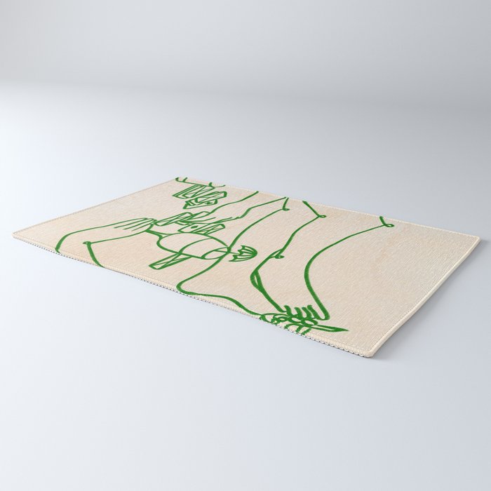 Feelin' Lucky, Beachy Sand Summer Playing cards, Nordic Coastal Line Art, Abstract Drawing Sketch Doodles Rug Gallery Image 3