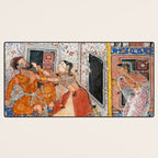 -India, Mughal, Reign of Akbar, 16th century - Page from Tales of a Parrot (Tuti-nama)- Eighth night- The deceitful wife a - 1962 Desk Mat Gallery Image 3