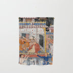 -India, Mughal, Reign of Akbar, 16th century - Page from Tales of a Parrot (Tuti-nama)- Eighth night- The deceitful wife a - 1962 Wall Hanging Gallery Image 1