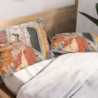 -India, Mughal, Reign of Akbar, 16th century - Page from Tales of a Parrot (Tuti-nama)- Eighth night- The deceitful wife a - 1962 Pillow Sham Gallery Image 2