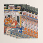 -India, Mughal, Reign of Akbar, 16th century - Page from Tales of a Parrot (Tuti-nama)- Eighth night- The deceitful wife a - 1962 Wrapping Paper Gallery Image 3