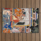 -India, Mughal, Reign of Akbar, 16th century - Page from Tales of a Parrot (Tuti-nama)- Eighth night- The deceitful wife a - 1962 Outdoor Rug Gallery Image 1