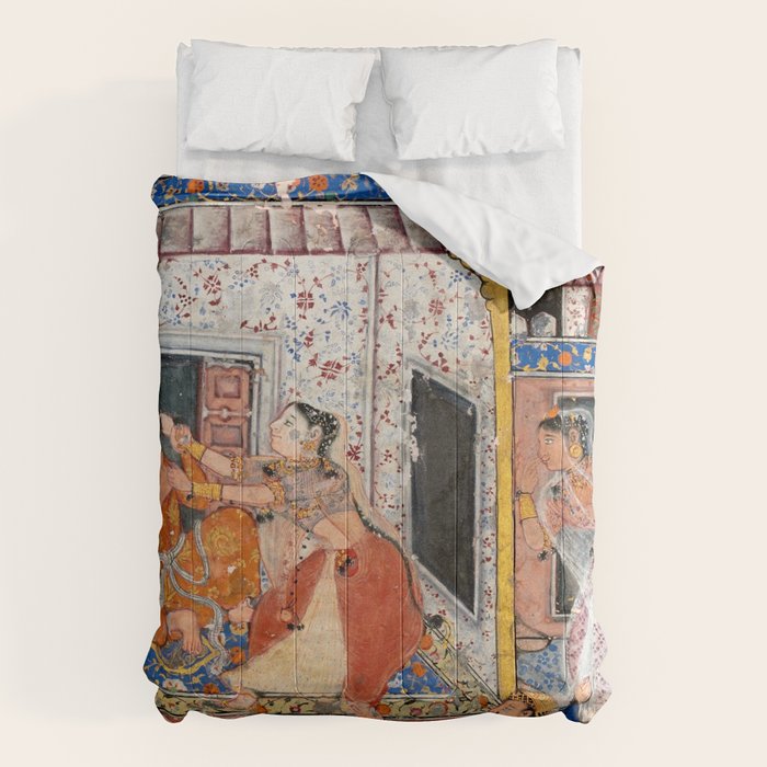 -India, Mughal, Reign of Akbar, 16th century - Page from Tales of a Parrot (Tuti-nama)- Eighth night- The deceitful wife a - 1962 Comforter Gallery Image 6