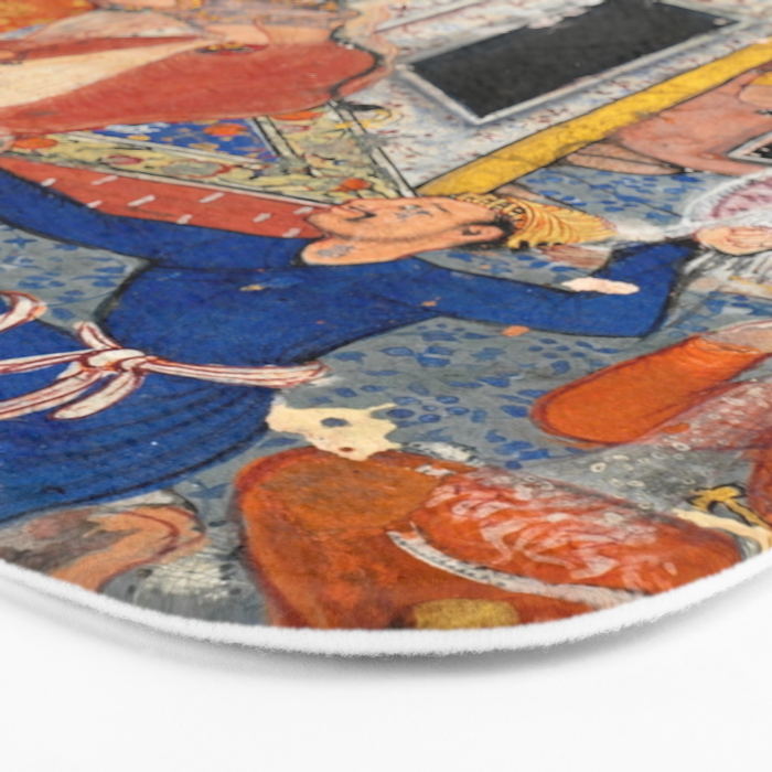 -India, Mughal, Reign of Akbar, 16th century - Page from Tales of a Parrot (Tuti-nama)- Eighth night- The deceitful wife a - 1962 Bath Mat Gallery Image 3