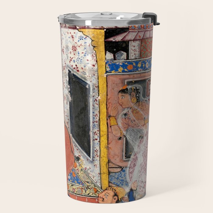 -India, Mughal, Reign of Akbar, 16th century - Page from Tales of a Parrot (Tuti-nama)- Eighth night- The deceitful wife a - 1962 Travel Mug Gallery Image 2