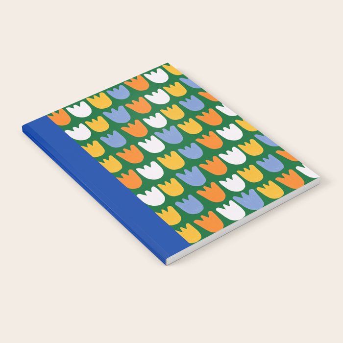 Rows of Tulips in Bloom in Forest Green & Orange Notebook Gallery Image 2