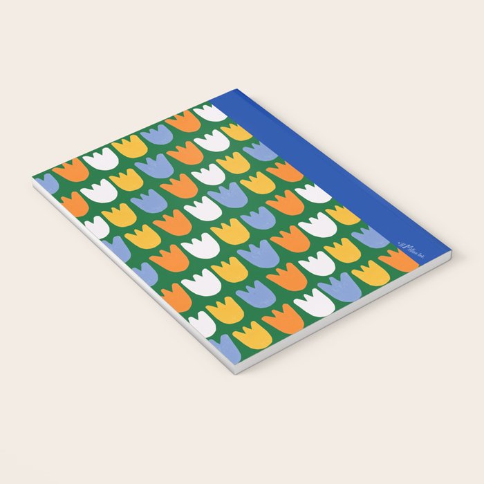 Rows of Tulips in Bloom in Forest Green & Orange Notebook Gallery Image 3