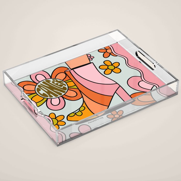 Cancer Groovy Boot Acrylic Tray Gallery Image 1