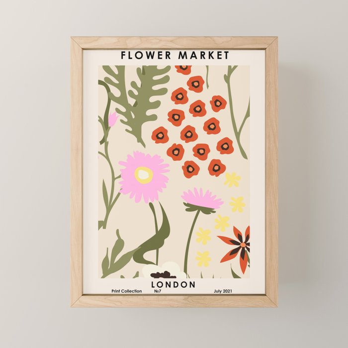 Flower Market. London Mini Art Print Gallery Image 1