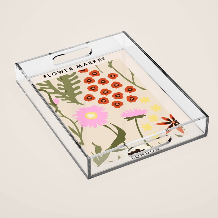 Flower Market. London Acrylic Tray Gallery Image 1