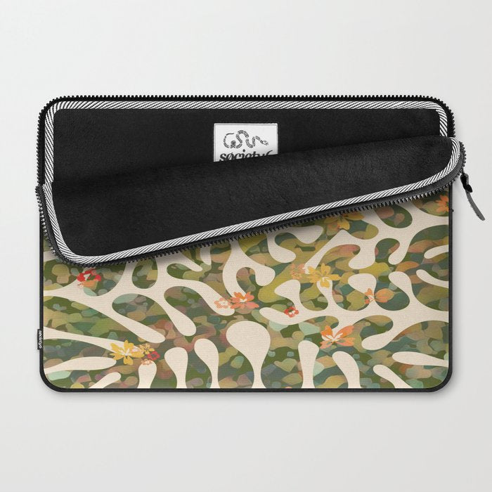 Matisse Inspired Colorful Abstract Leaves with Flowers Laptop Sleeve Gallery Image 2