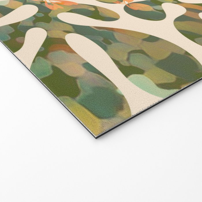 Matisse Inspired Colorful Abstract Leaves with Flowers Welcome Mat Gallery Image 2
