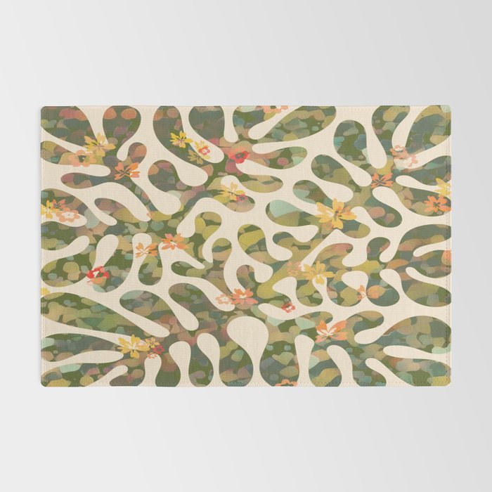 Matisse Inspired Colorful Abstract Leaves with Flowers Rug Gallery Image 2
