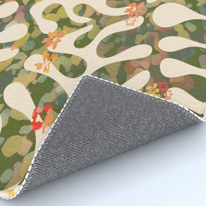 Matisse Inspired Colorful Abstract Leaves with Flowers Rug Gallery Image 4