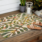 Matisse Inspired Colorful Abstract Leaves with Flowers Outdoor Rug Gallery Image 2