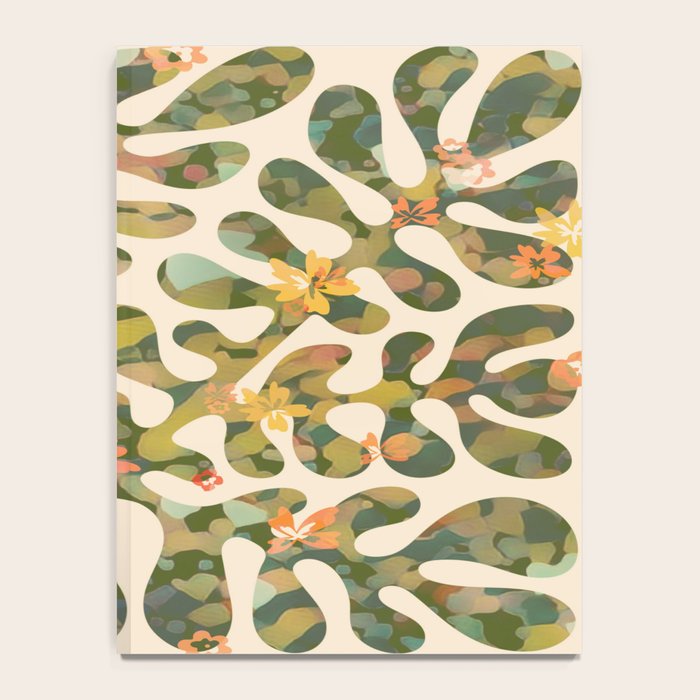 Matisse Inspired Colorful Abstract Leaves with Flowers Notebook Gallery Image 4