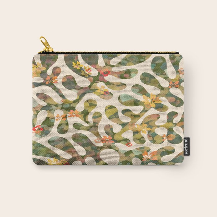 Matisse Inspired Colorful Abstract Leaves with Flowers Carry All Pouch Gallery Image 1