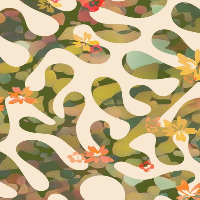Matisse Inspired Colorful Abstract Leaves with Flowers Coffee Mug Gallery Image 2