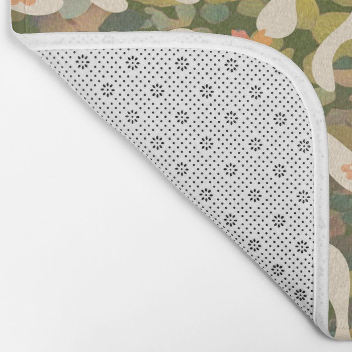 Matisse Inspired Colorful Abstract Leaves with Flowers Bath Mat Gallery Image 2
