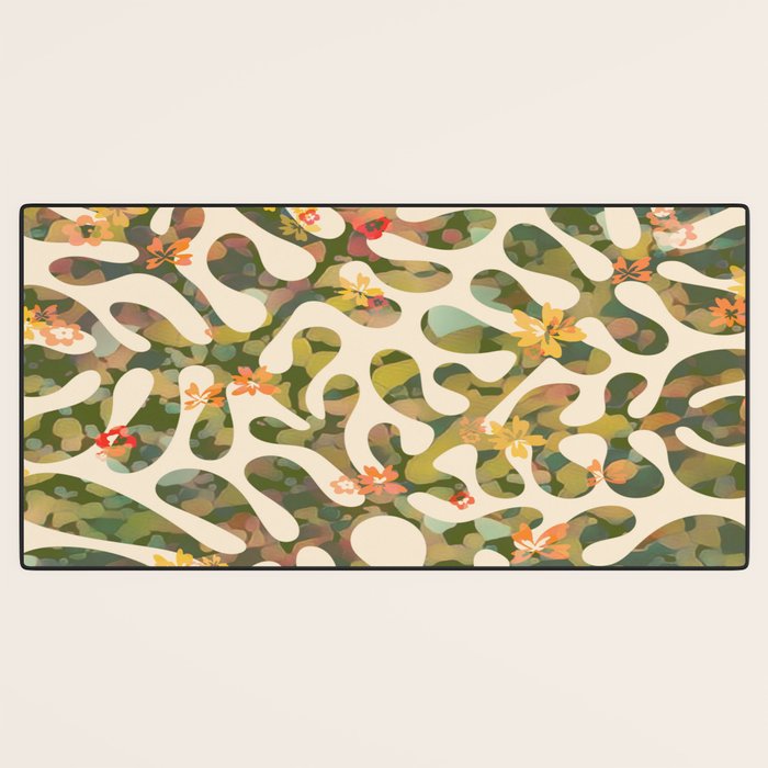 Matisse Inspired Colorful Abstract Leaves with Flowers Desk Mat Gallery Image 3