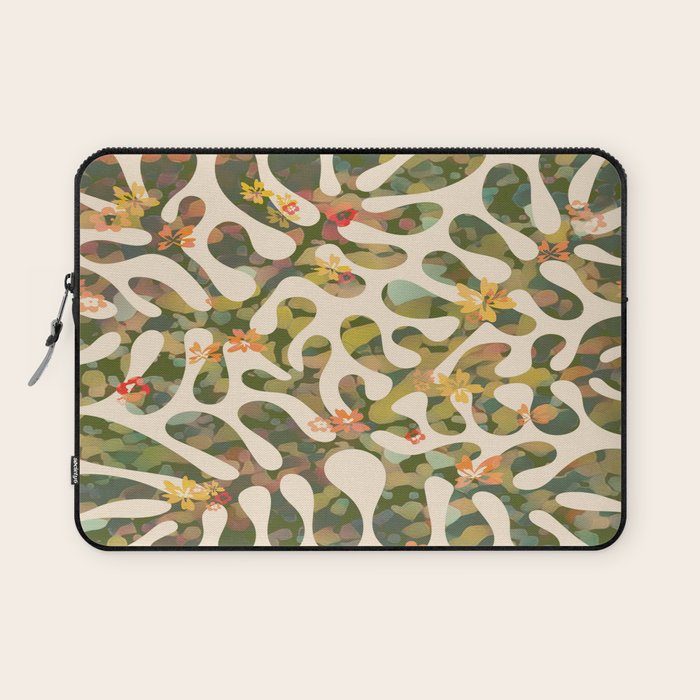 Matisse Inspired Colorful Abstract Leaves with Flowers Laptop Sleeve Gallery Image 1